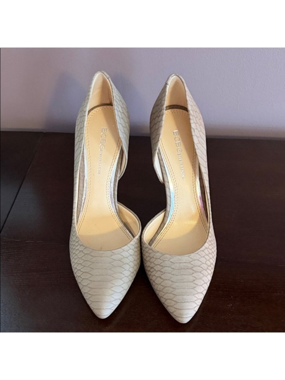 BCBGeneration Textured taupe Heels